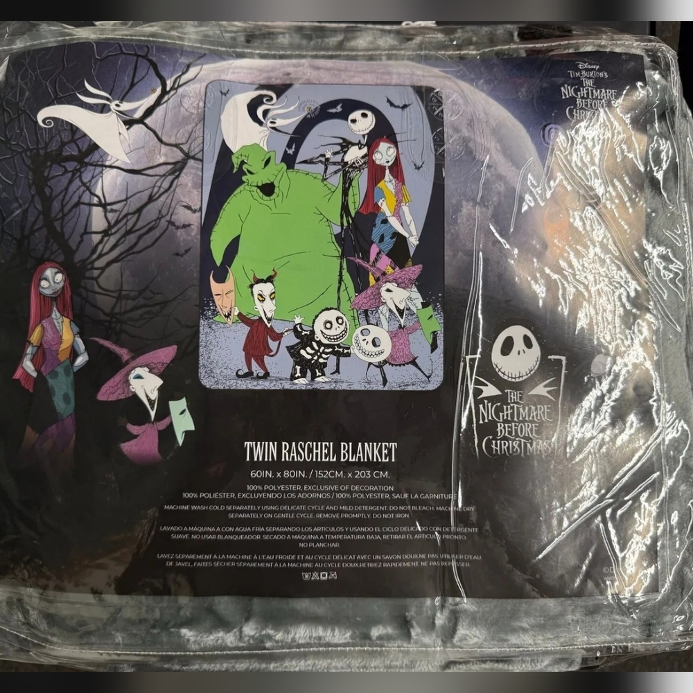 Disney Nightmare Before Christmas Large Twin Blanket 60" x 80" NBC